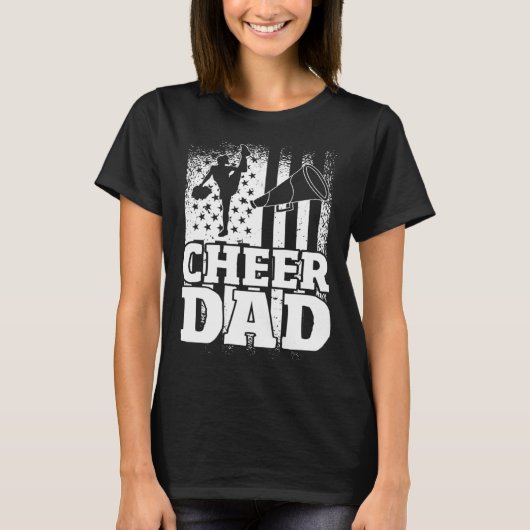 US Flag Cheerleading Father Cheer Dad Tシャツ (正面)