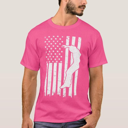 Us Flag Design For A Patriotic Parkour Expert Tシャツ (正面)