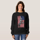 US Flag Dirt Bike Fly Shirt  Motocross US Dirt Bik スウェットシャツ (正面フル)