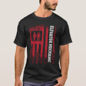 Us Flag Elevator Mechanic Tシャツ (正面)
