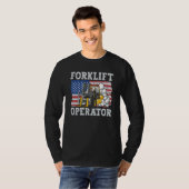 Us Flag Forklift Operator Tシャツ (正面フル)