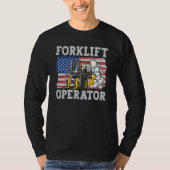 Us Flag Forklift Operator Tシャツ (正面)