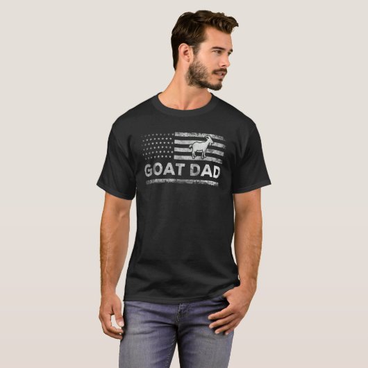 Us Flag Goat Dad apparel Farming tee for Dad Goat Tシャツ (正面フル)