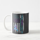 Us Flag I Wear Purple And Teal Suicide Prevention  コーヒーマグカップ (左)