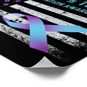 Us Flag I Wear Purple And Teal Suicide Prevention  ポスター (角)