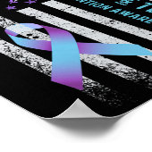 Us Flag I Wear Purple And Teal Suicide Prevention  ポスター (角)