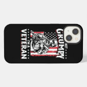 US Flag Im not Grumpy im a Veteran 115 iPhoneケース (裏面横)