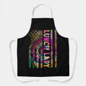 US Flag Lunch Lady Back To School Chef Cook エプロン (正面)