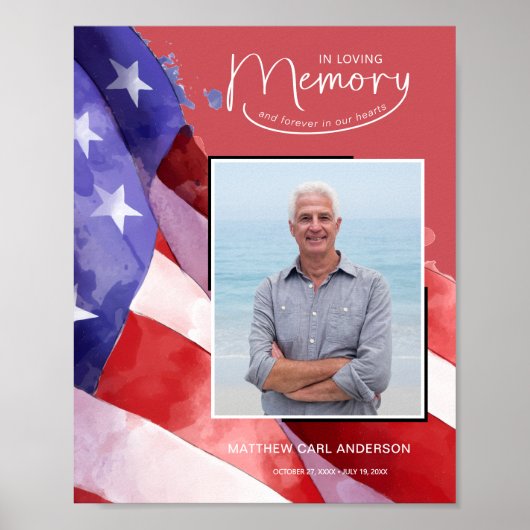 US Flag Military Funeral Memorial  ポスター (正面)