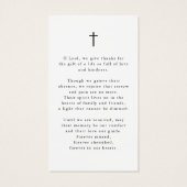 US Flag Military Photo Cross Memorial Prayer Card (裏面)