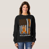 US Flag Multiple Sclerosis MS Awareness Supporter スウェットシャツ (正面フル)