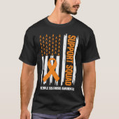 US Flag Multiple Sclerosis MS Awareness Supporter Tシャツ (正面)