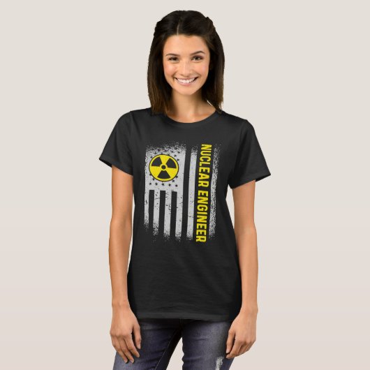 US Flag Nuclear Engineer Tシャツ (正面フル)