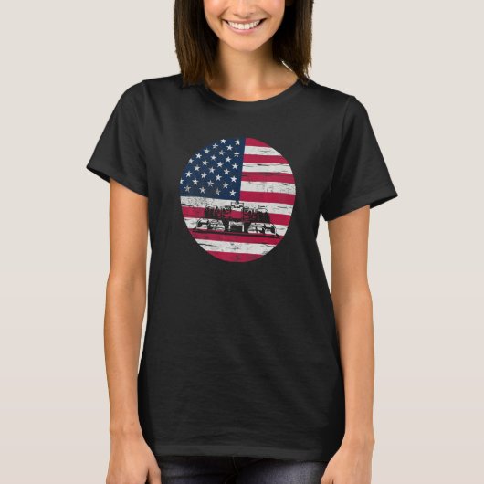 US Flag Patriot Formula Racing Lovers Car Fan Prem Tシャツ (正面)
