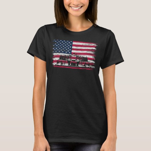 US Flag Patriot Formula Racing Lovers Car Fan Tシャツ (正面)