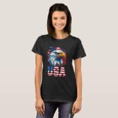 US Flag Patriot USA Eagle, American US Patriotic Tシャツ (正面フル)
