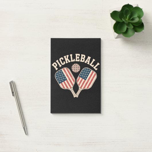 US Flag Pickleball Player ポストイット (オフィス)