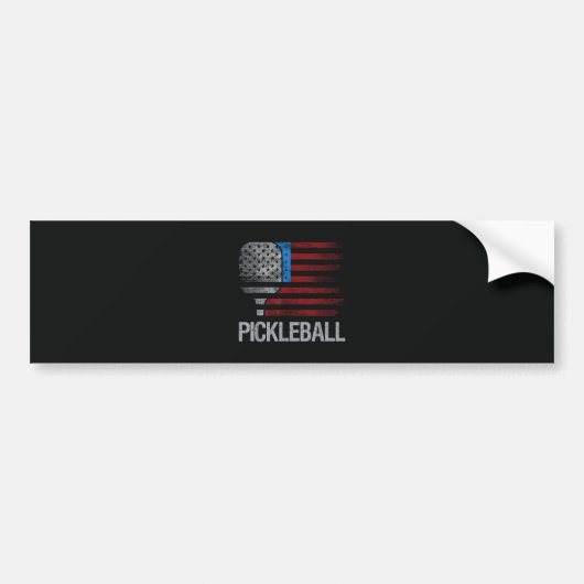 US Flag Pickleball Player Paddleball Lover バンパーステッカー (正面)