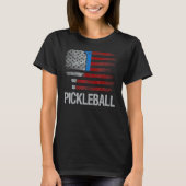 US Flag Pickleball Player Paddleball Lover_1 Tシャツ (正面)
