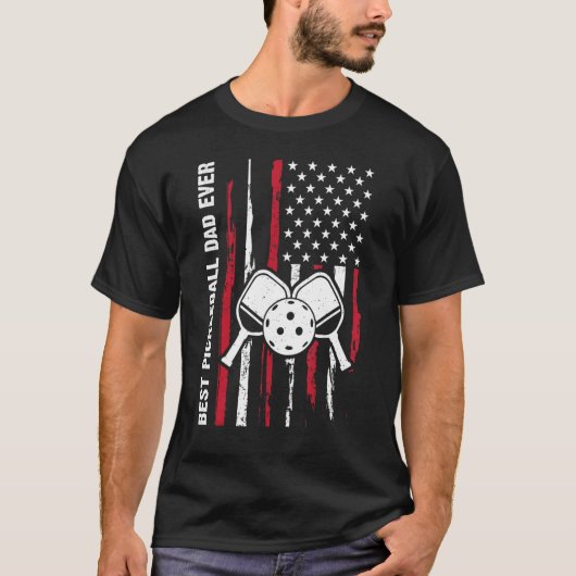 US Flag Pickleball Player Paddleball Lover_1 Tシャツ (正面)