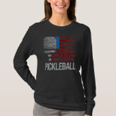 US Flag Pickleball Player Paddleball Lover_1 Tシャツ (正面)