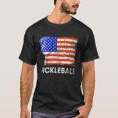 US Flag Pickleball Player Paddleball Lover_2 Tシャツ (正面)