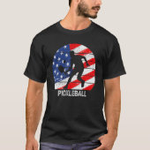 US Flag Pickleball Player Paddleball Lover Men Wom Tシャツ (正面)