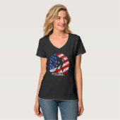 US Flag Pickleball Player Paddleball Lover Men Wom Tシャツ (正面フル)