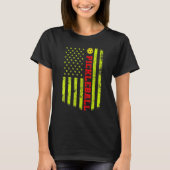 US Flag Pickleball Player Paddleball Lover Tシャツ (正面)