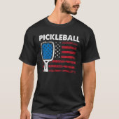 US Flag Pickleball Player Paddleball Tシャツ (正面)