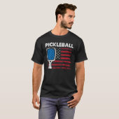 US Flag Pickleball Player Paddleball Tシャツ (正面フル)