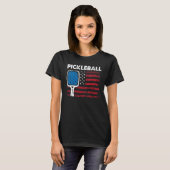 US Flag Pickleball Player Paddleball Tシャツ (正面フル)