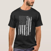 US Flag Programmer Programming Expert Software Dev Tシャツ (正面)
