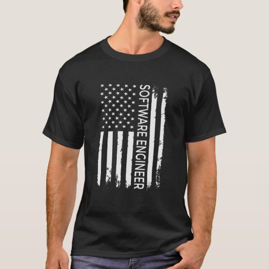 US Flag Programmer Programming Expert Software Dev Tシャツ (正面)