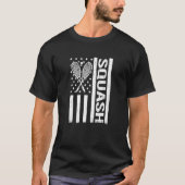 US Flag squash rackets for squash player for men Tシャツ (正面)