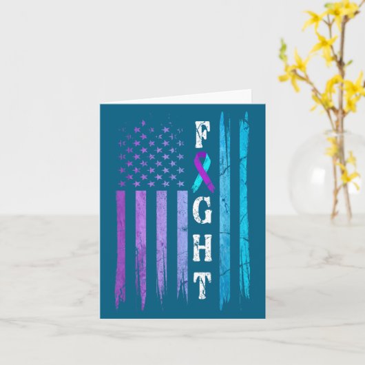 Us Flag Suicide Prevention Awareness Fight Wear Pu カード (黄色い花)