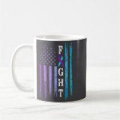 Us Flag Suicide Prevention Awareness Fight Wear Pu コーヒーマグカップ (左)