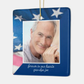 US Flag Veteran Patriotic Memorial Photo セラミックオーナメント (左)