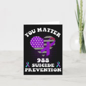Us Flag You 988 Suicide Prevention Awareness Ribbo カード (正面)