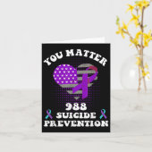 Us Flag You 988 Suicide Prevention Awareness Ribbo カード (黄色い花)