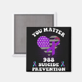 Us Flag You 988 Suicide Prevention Awareness Ribbo マグネット (正面/裏面)