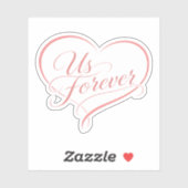 Us Forever Heart Typography Sticker シール (シート)