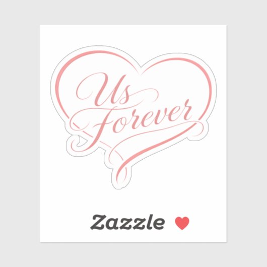 Us Forever Heart Typography Sticker シール (シート)