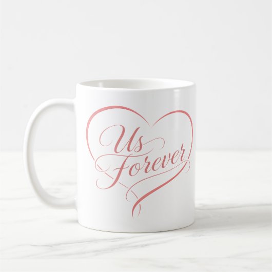 Us Forever Romantic Heart Mug コーヒーマグカップ (左)