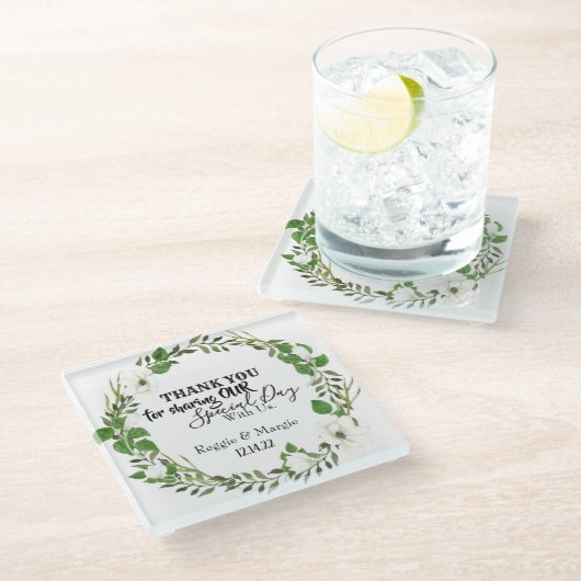 US GLASSと特別な日を共有していただき、ありがとうございます ガラスコースター (アングル)