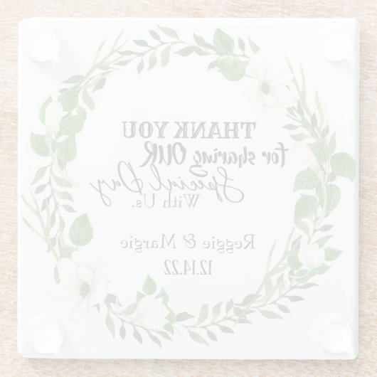 US GLASSと特別な日を共有していただき、ありがとうございます ガラスコースター (裏面)