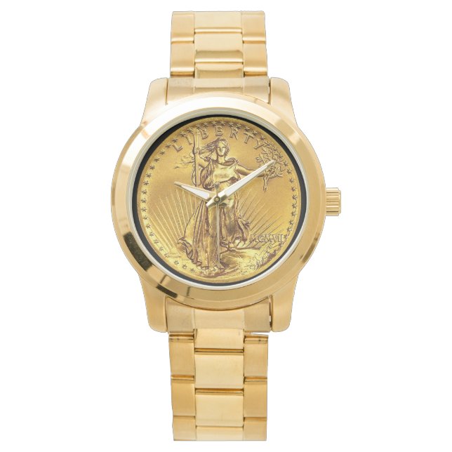 US High-Relie St.Gauden $20 Gold Coin Replica 腕時計 (正面)