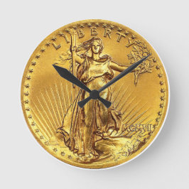 US High-Relief St.Gauden $20 Gold Coin Repica ラウンド壁時計