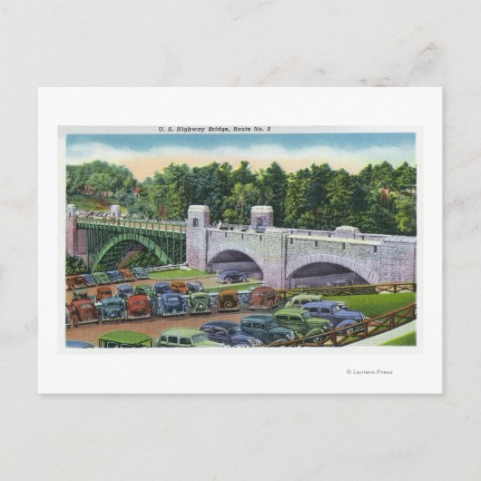US Hwy Route 9ブリッジの表示 ポストカード (正面)