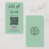 Us Instagramとの接続Facebook Qrコードグリーン 名刺 (正面/裏面)
